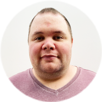 Staff member Joel Russell at Ento